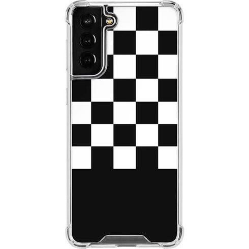 Checkerboard Split Galaxy S21 FE Clear Case